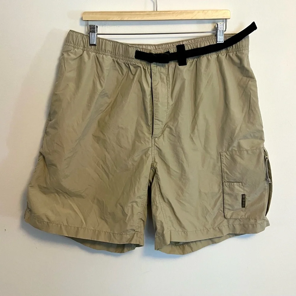 VTG Columbia Belted Zip Pockets Cargo Shorts – XL